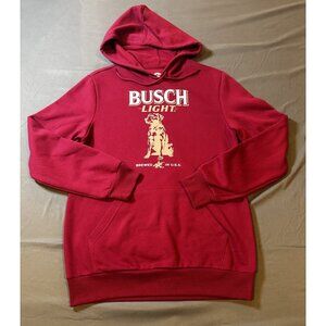 NWT‎ Busch Light Sweater Mens Small (S) Red Outdoor Hoodie Fleece Hunting